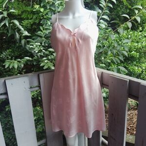 Vintage Y2K  Fairy Coquette Floral Cottagecore Pink Chemise Slip Dress